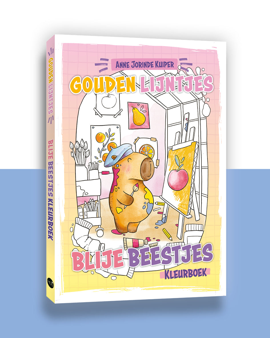 Gouden Lijntjes Blije Beestjes kleurboek