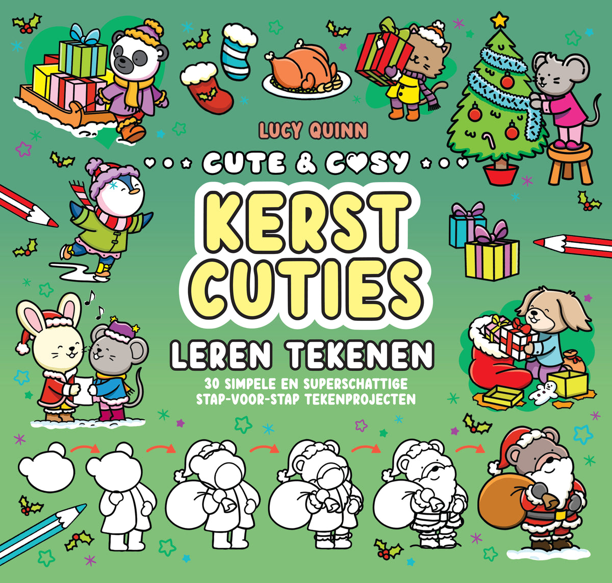Cute & Cosy Leren tekenen Kerstcuties