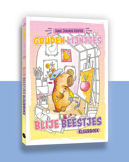 Gouden Lijntjes Blije Beestjes kleurboek